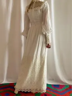 ビンテージ アンティーク 60s 70s USA レースドレスワンピース 希少