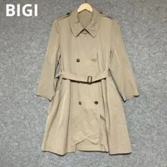 BIGI ベージュ ダブルブレスト トレンチコート