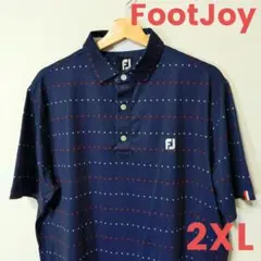 FootJoy フットジョイ 星柄 ポロシャツ 2XL ゴルフ ネイビーのサムネイル