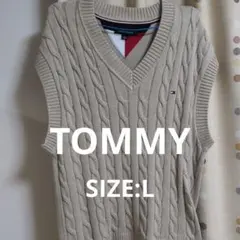 Tommy Hilfiger ベージュ ノースリーブ セーター Lサイズ