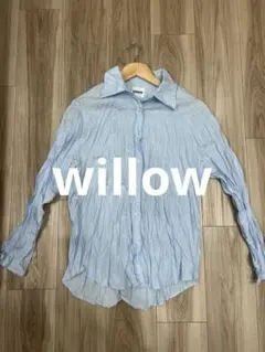 【willow】涼やか水色！シワ加工 オーバーサイズ シャツ ゆるだぼ