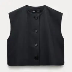 ZARA ZW COLLECTION ベストトップス　ネイビーM