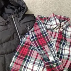 2枚セット　ラルフローレンチェックシャツとコムサベスト