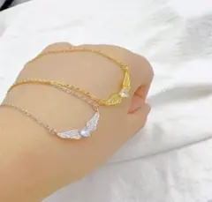 czダイヤ 幸 サージカルステンレス 【大人気】天使の羽 ネックレス エンジェル