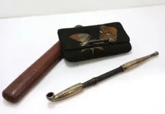 キセル‥煙管‥金工‥象嵌 銀煙管深彫金象嵌菊 | ○煙管（キセル）,きせる | 喫煙具専門店