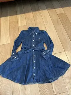 【美品】ラルフローレン デニムワンピース 3T 100 ポニー刺繍