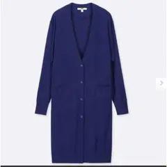 新品●ユニクロ　UVカットドルマンスリーブロングカーディガン M ブルー