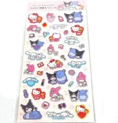 【正規品】サンリオ　ラメ入り樹脂もりシール ぷっくり マイメロ クロミ