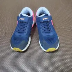 asics キッズシューズ ネイビー/ピンク　サイズ：19.0