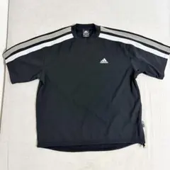 adidas アディダス Tシャツ Lサイズ 刺繍ロゴ 3本ライン 古着