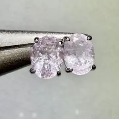 SV925 モルガナイト　スタッドピアス　オーバル　ファセットカット　8×6㎜