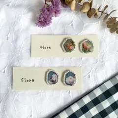 バラのアンティーク風ピアス