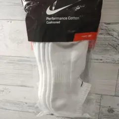 Nike パフォーマンスコットン ソックス 23-25cm ホワイト３足新品