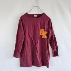 美品　Champion チャンピオン 七分袖 カットソー バーガンディ 長袖