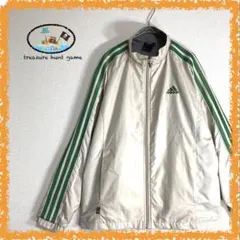 adidas ナイロンジャケット　刺繡ロゴ　グラデーションスリーアームライン