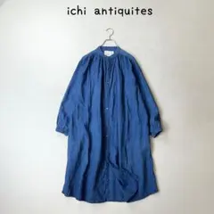 イチアンティークス 東炊きリネン ワンピース グレー ギャザー