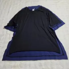 GROUND Y　オーバーサイズ　切り替えカットソー　BLACK/BLUE 新品のサムネイル