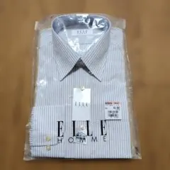 ELLE HOMME 長袖ワイシャツ 紫ストライプ 40-78