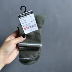 UNIQLO メンズ ハーフソックス 25-27cm カーキ スポーツカジュアルのサムネイル