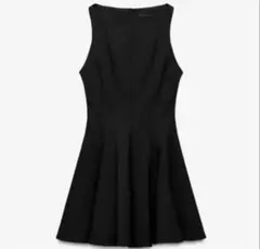 ZARAフレアショート丈ワンピース ノースリーブ ミニワンピース ブラック