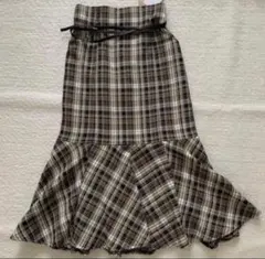 チェックハイウエストマーメイドスカート