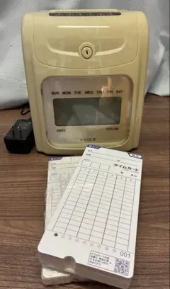 【完動品】VOICE タイムレコーダー VT-1000 タイムカード約90枚付のサムネイル