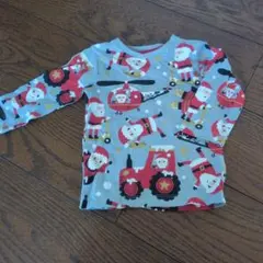 next サンタ柄 Tシャツ 9~12m