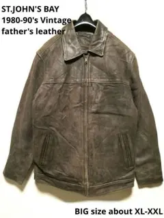 ST.JOHN'S BAYレザーブルゾンシングルライダースファザーズジャケット