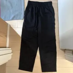 黒 イージーパンツ ゴムウエスト サイドポケット