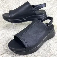 『未使用級』卑弥呼 ストレッチカバードサンダル アンクルベルト ストラップ 黒のサムネイル