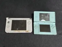 【ジャンク】3DSLL ミントホワイト　下半分　DSlite　計2点