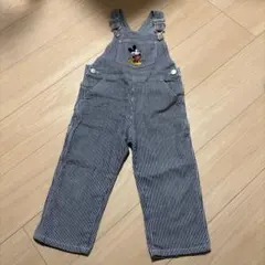 ★プティマイン ミッキーマウス刺繍ストライプオーバーオール 100cm★