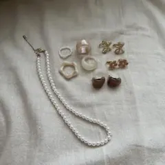 イヤリング・ネックレス・リング8点セット