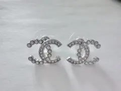 CHANEL シャネル ピアス ココマーク パール風×ラインストーン