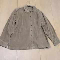 古着 ベージュ コーデュロイ ボタンシャツ