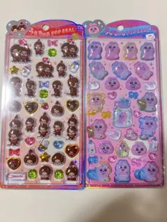 正規品うるちゅるポップシール　おぱんちゅうさぎとモンチッチ