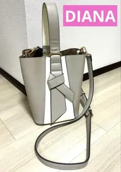 【極美品】DIANA ダイアナ　2wayショルダーバッグ　グレージュ