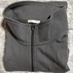 グレー ハイネック ジッパートップス L