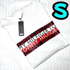 【新品】トミーヒルフィガー　パーカー　S　メンズ　白　裏毛