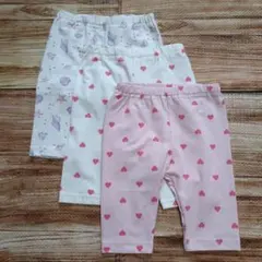 新品 未使用 レギンス 貝殻 ハート 白とピンク 女の子 100