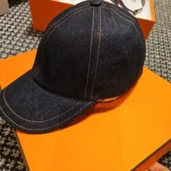 新品　HERMES　デニム ベースボールキャップ 61のサムネイル
