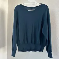 アンタイトル ダークグリーン Vネック セーター M
