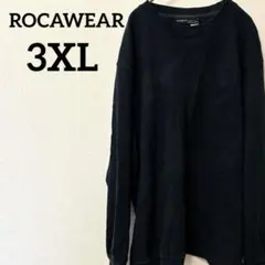 ロカウェア 【3XL】ワッフル ロンT 長袖 トップス黒 刺繍ロゴのサムネイル