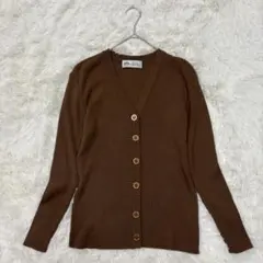 ホワイトイタリヤード リブニットカーディガン 羽織り Vネック a8304