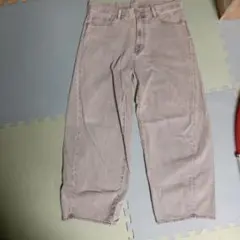 GU グレー デニムパンツ サイズ34 バレルレッグジーンズ　デニム　グレー