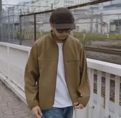 ユニクロU ブラッシュドジャージーブルゾン サイズM ブラウン