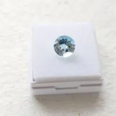 スカイブルートパーズ　ラウンドファセットカット　天然石ルース　宝石
