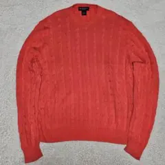 Brooks Brothers ケーブルニット セーター レッド 　コットン