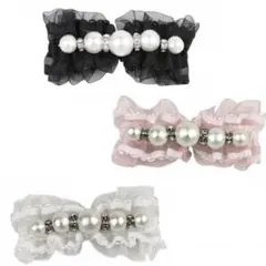 luxebirdie 新品　コットンパールバレッタ　ピンク