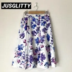 ⭐︎【JUSGLITTY】新品タグ付！フラワープリント フレアスカート2サイズ2